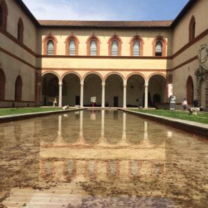 Castello Sforza, Milan, where Mora's story is memorialized.