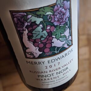 2017 Merry Edwards Pinot Noir “Warrens’ Hill Vineyard". Photo Credit: Cathrine Todd