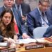 Lana Zaki Nusseibeh, Permanent Representative of the United Arab Emirates to the United Nations and President of the Security Council for the month of June, chairs the Security Council meeting on Non-proliferation and Democratic People’s Republic of Korea. (UN Photo/Eskinder Debebe)