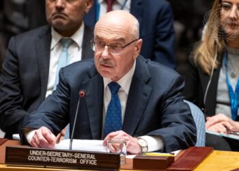Vladimir Voronkov, United Nations Under-Secretary-General for Counter-Terrorism, speaks at the Security Council meeting on threats to international peace and security. (UN Photo/Eskinder Debebe)