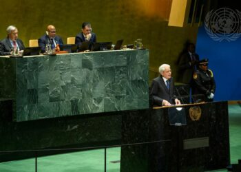 Il presidente della Repubblica Sergio Mattarella durante il suo intervento all'Assemblea Generale - Credit: UN Photos