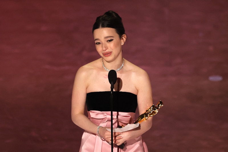 Mikey Madison vince l'Oscar come Miglior Attrice Protagonista per "Anora", 2 marzo 2025. REUTERS/Carlos Barria