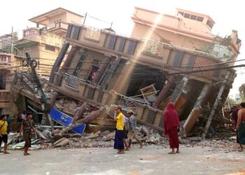 The 7.7 magnitude earthquake has caused significant damage to buildings in Mandalay region, in central Myanmar. (Photo UNICEF )