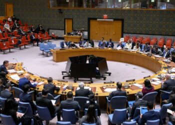 UN Photo/Loey Felipe A wide view of the UN Security Council chamber as members meet to discuss the maintenance of peace and security of Ukraine.