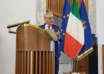 L'Ambasciatore Maurizio Massari mercoledì durante la sua lecture alla Università Federico II di Napoli  (Foto Missione Italiana all'ONU)