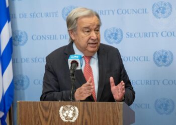 Antonio Guterres risponde alle domande dei giornalisti (UN Photo / Eskinder Debebe)