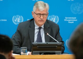 Jean-Pierre Lacroix durante la conferenza stampa al Palazzo di Vetro (UN Photo -Evan Schneider)