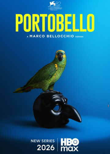 Poster ufficiale di Portobello, nuova serie di Marco BellocchioPresentata in anteprima alla 82ª Mostra del Cinema di Venezia, la serie debutterà su HBO Max nel 2026.