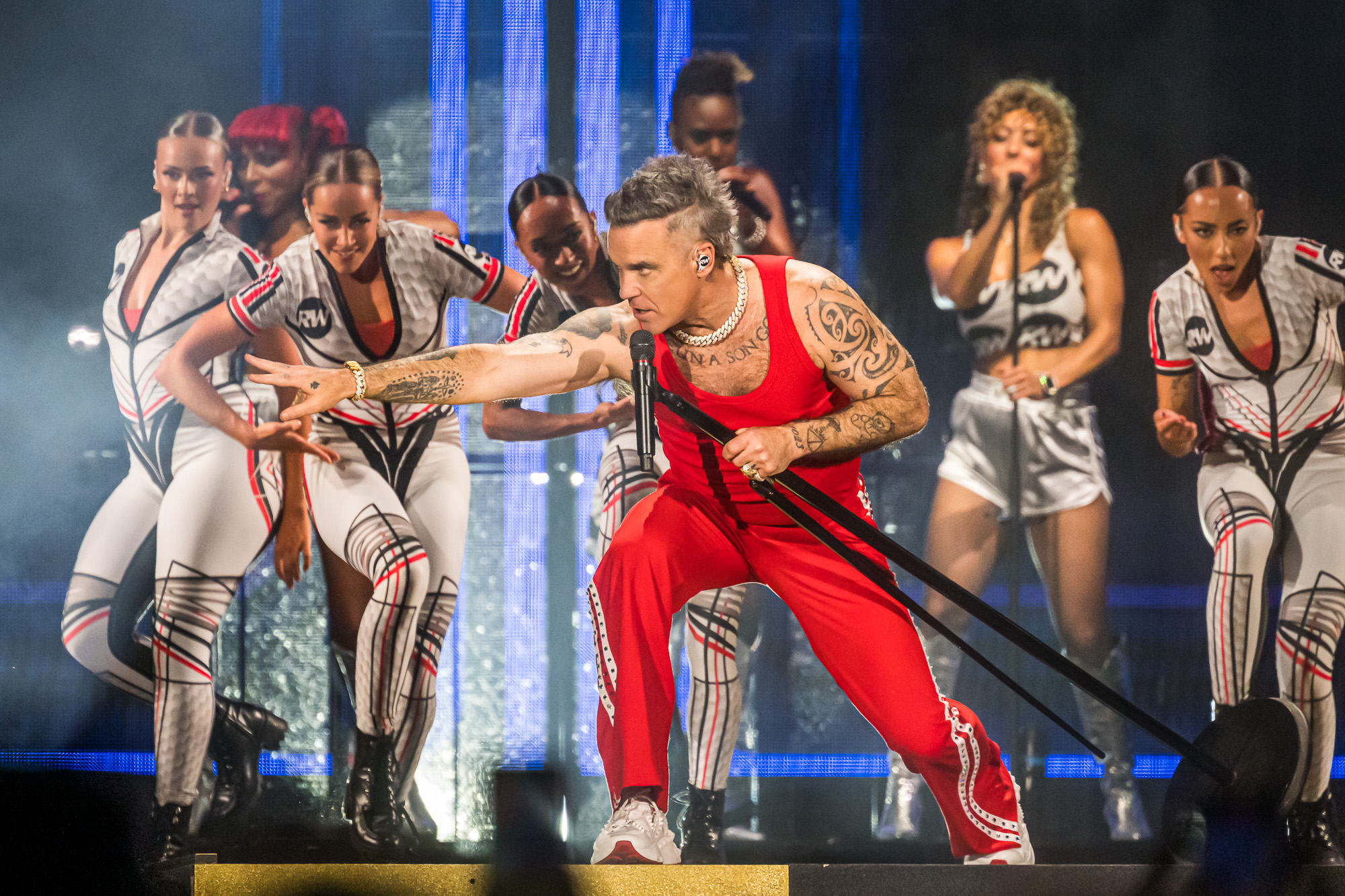 Robbie Williams on stage at Stadio Nereo Rocco, Trieste, July 17, 2025.ph. Simone Di Luca