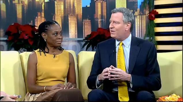 de Blasio and wife