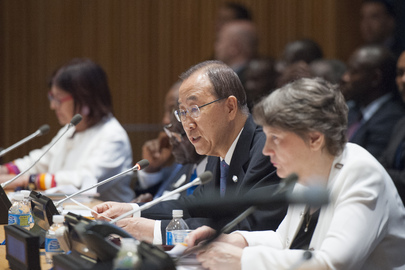 Secretary-General Ban Ki-moon addresses the International Ebola Recovery Conference